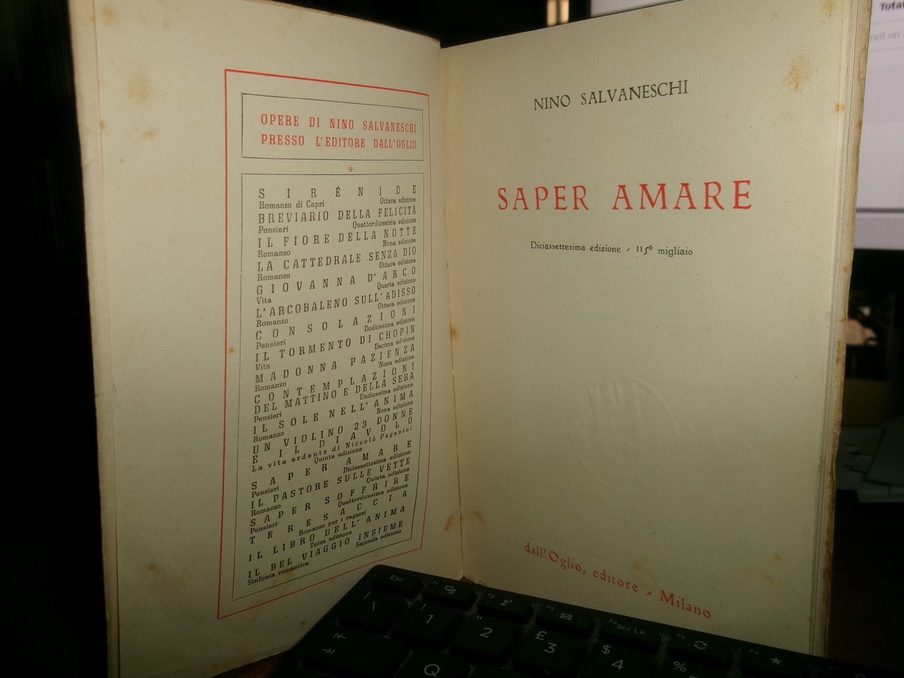 NINO SALVANESCHI-2 volumi-SAPER AMARE - SAPER SOFFRIRE 1942/1943