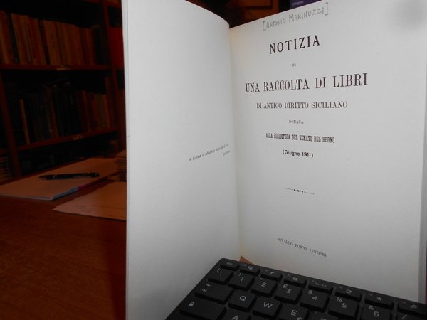 Notizia di una raccolta di libri di antico diritto siciliano