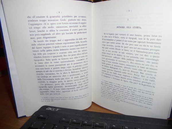 NOTIZIE sulla Tipografia Ligure sino a tutto il Secolo XVI …