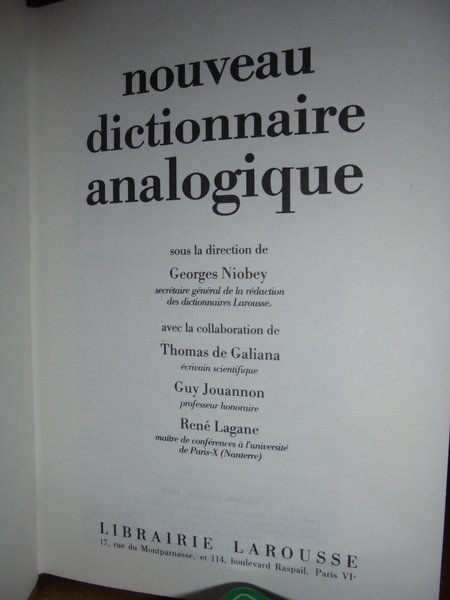 Nouveau dictionnaire analogique