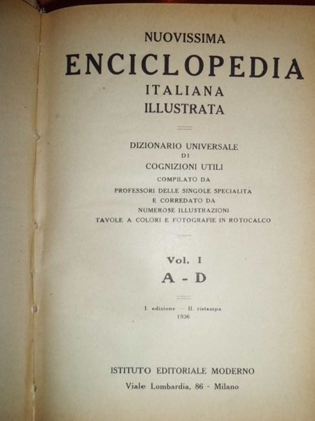 NUOVISSIMA ENCICLOPEDIA ITALIANA ILLUSTRATA