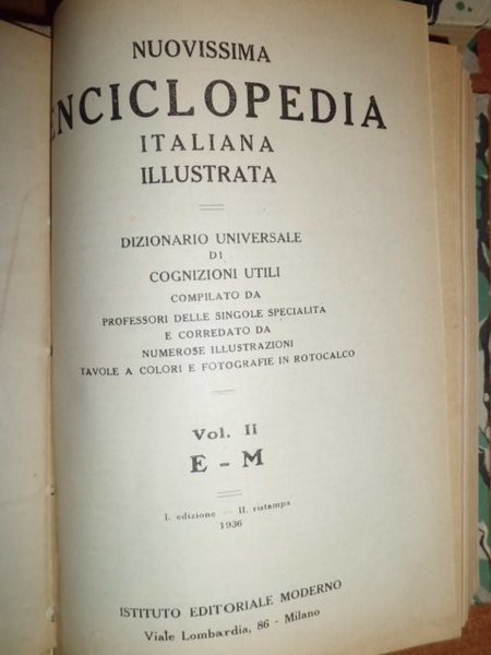 NUOVISSIMA ENCICLOPEDIA ITALIANA ILLUSTRATA