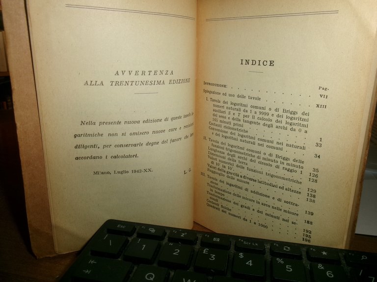 O. MULLER - M. RAJNA. Tavole di LOGARITMI con cinque …