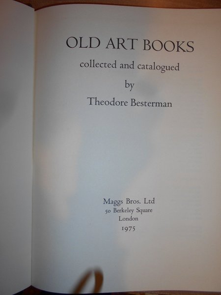 OLD ART BOOKS collected and catalogued