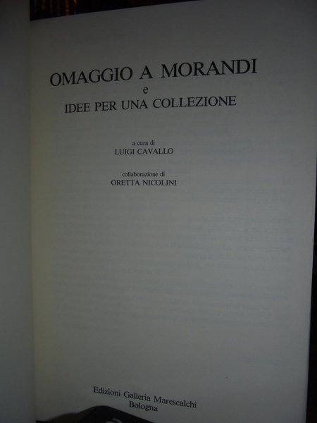 OMAGGIO A MORANDI E IDEE PER UNA COLLEZIONE