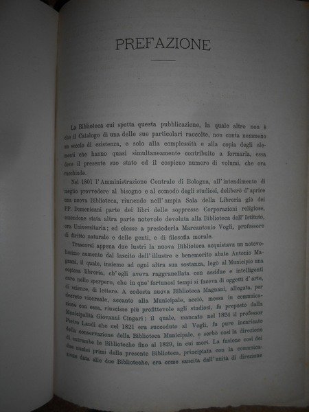 OPERE della Bibliografia Bolognese che si conservano nella Biblioteca Municipale …