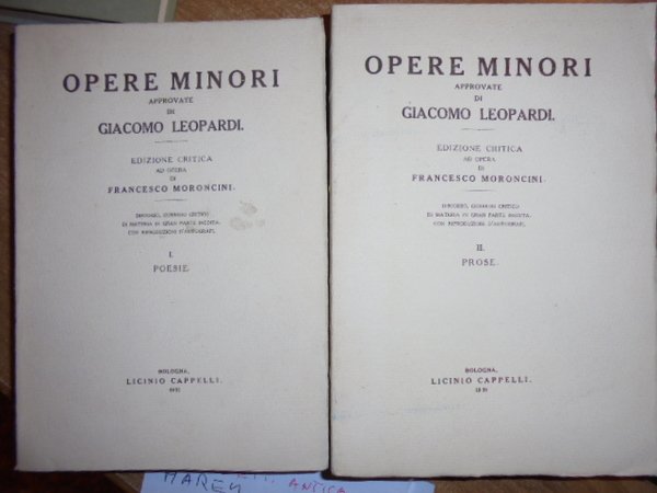 Opere minori approvate di GIACOMO LEOPARDI