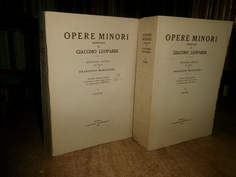 Opere minori approvate di GIACOMO LEOPARDI. 2 volumi 1931 | Immagine Gallery 3