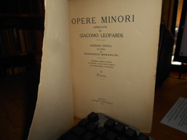 Opere minori approvate di GIACOMO LEOPARDI