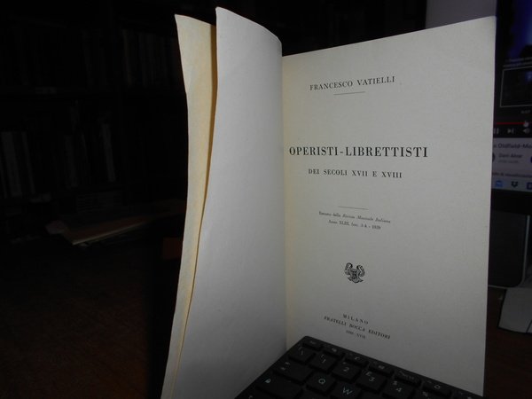 OPERISTI-LIBRETTISTI dei Secoli XVII e XVIII