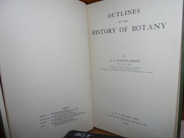 OUTLINES of the HISTORY of BOTANY
