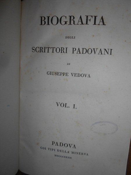 (Padova) BIOGRAFIA degli scrittori padovani