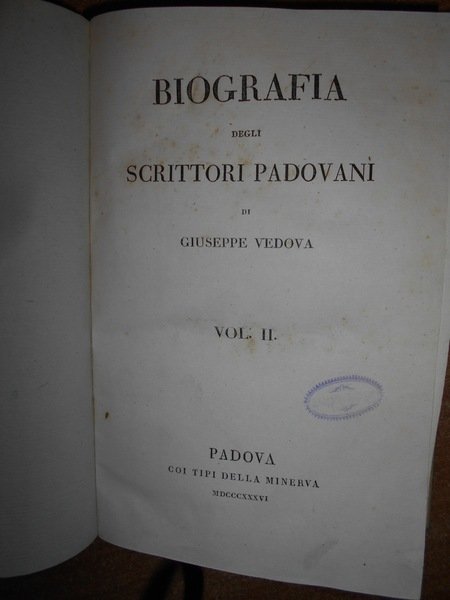 (Padova) BIOGRAFIA degli scrittori padovani