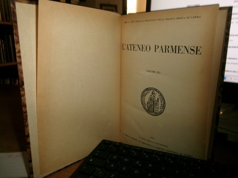 (PARMA) L' Ateneo Parmense 1945-46 volume XVI ex libris Domenico …