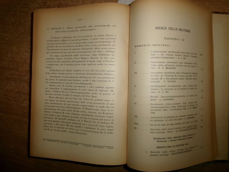 (Parma) L' Ateneo Parmense 1950 con ex libris Domenico Campanacci