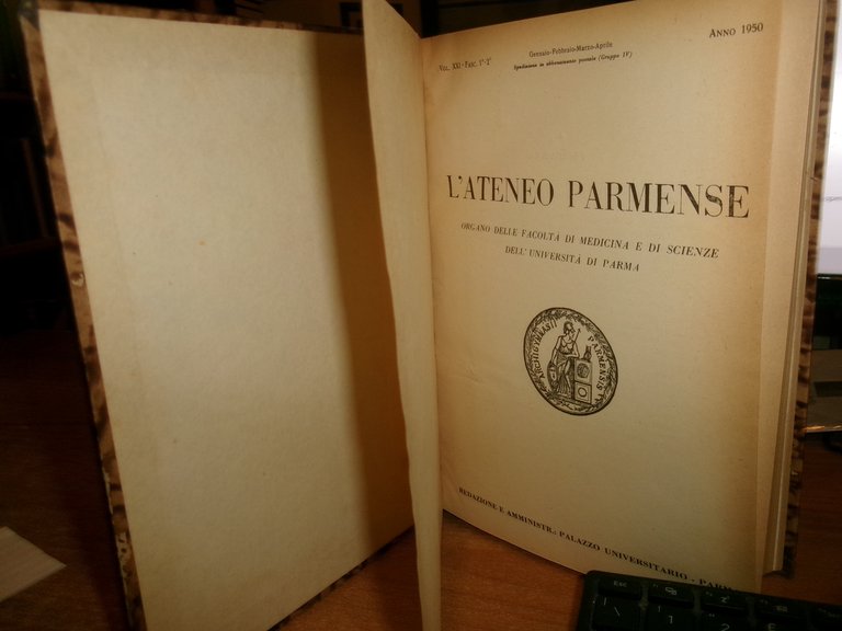 (Parma) L' Ateneo Parmense 1950 con ex libris Domenico Campanacci
