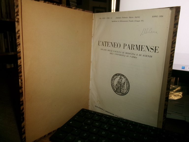 (PARMA) L' Ateneo Parmense 1954 con ex libris Domenico Campanacci