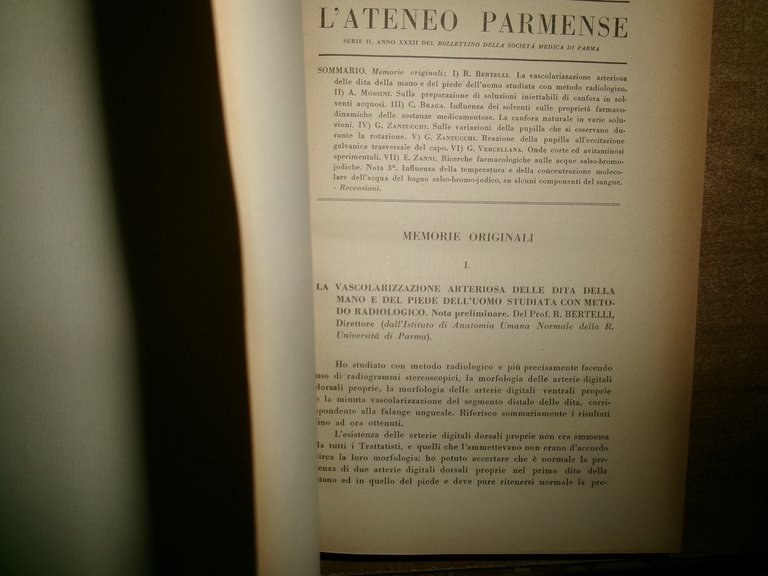 (Parma) L' ATENEO PARMENSE Direttore Domenico Campanacci volume XI - …