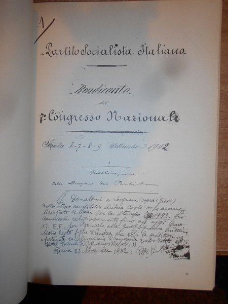 Partito Socialista Italiano. Rendiconto Congresso Nazionale Imola 6-7-8-9 Settembre 1902. …