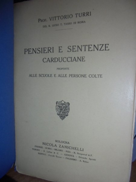 Pensieri e sentenze carducciane.