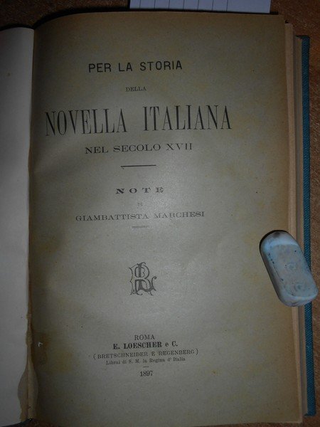 PER LA STORIA DELLA NOVELLA ITALIANA NEL SECOLO XVII