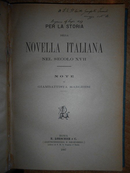 PER LA STORIA DELLA NOVELLA ITALIANA NEL SECOLO XVII