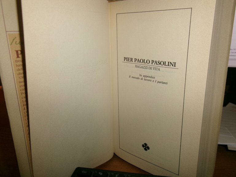 PIER PAOLO PASOLINI. Ragazzi di Vita 1986