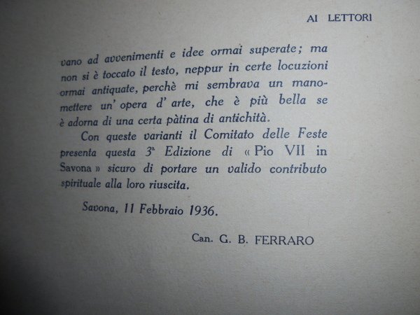PIO VII in Savona