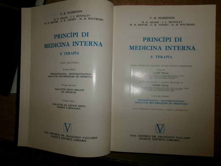 PRINCIPI DI MEDICINA INTERNA e TERAPIA. T.R. HARRISON 1967/1968