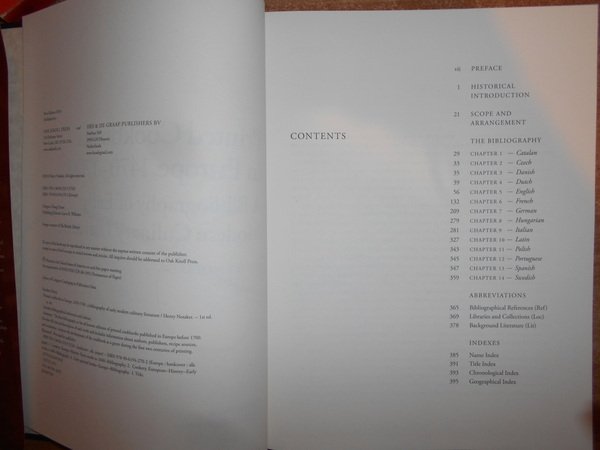 Printed Cookbooks in Europe, 1470-1700. A Bibliography of Early Modern …