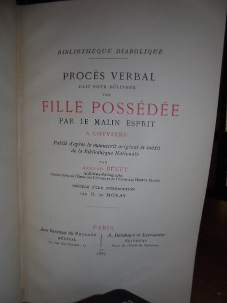 PROCÈS VERBAL FAIT POUR DÉLIVRER UNE FILLE POSSÉDÉE PAR LE …