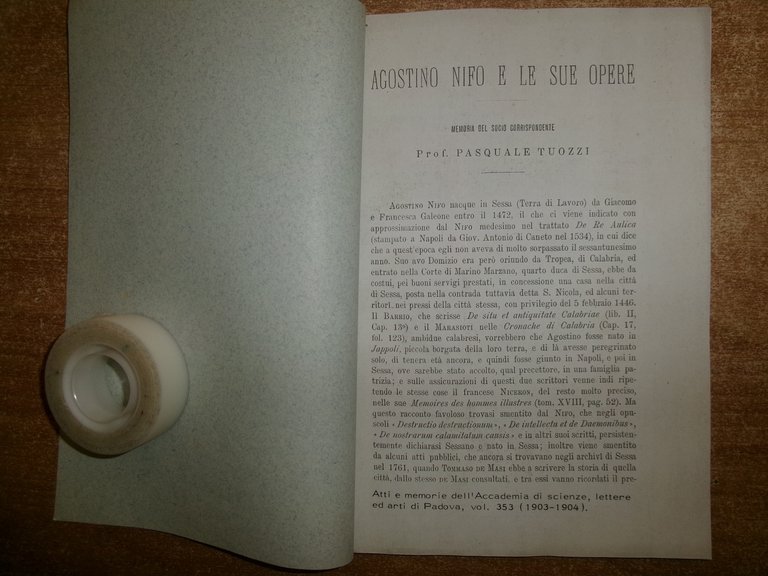 Prof. Pasquale Tuozzi. AGOSTINO NIFO e le sue opere (riproduzione …