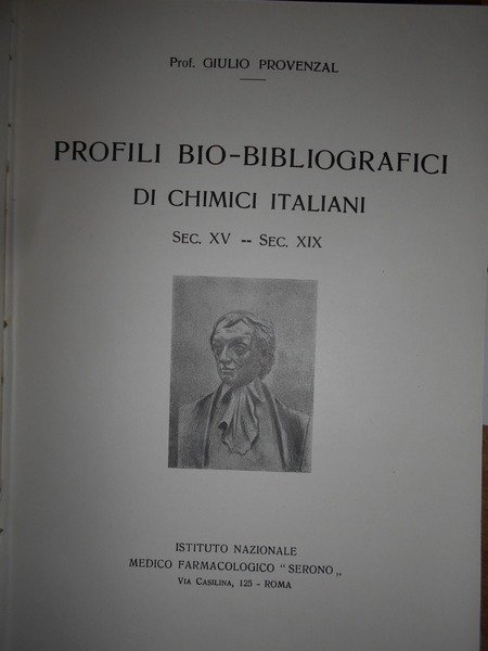 Profili bio-bibliografici di chimici italiani. Sec. XV - Sec. XIX