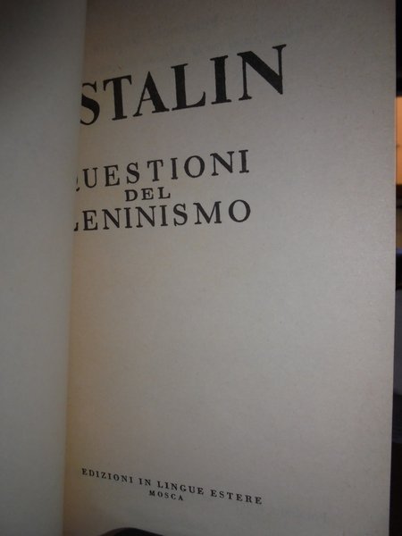QUESTIONI DEL LENINISMO