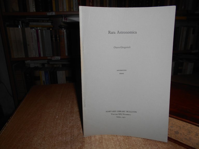 RARA ASTRONOMICA. OWEN GINGERICH - Offprinted From 1971
