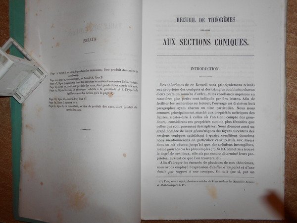 RECUEIL DE THÉORÈMES RELATIES AUX SECTIONS CONIQUES