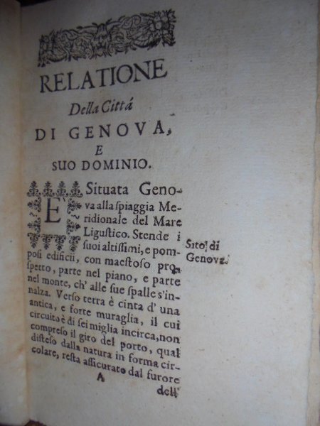 Relatione della Città di Genova e suo Dominio