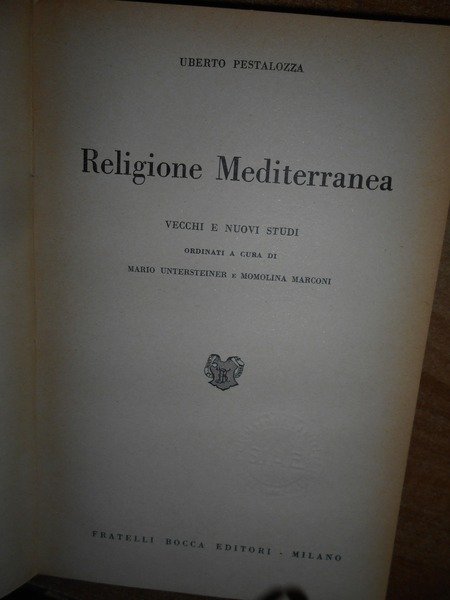 Religione Mediterranea vecchi e nuovi studi ordinati a cura di …