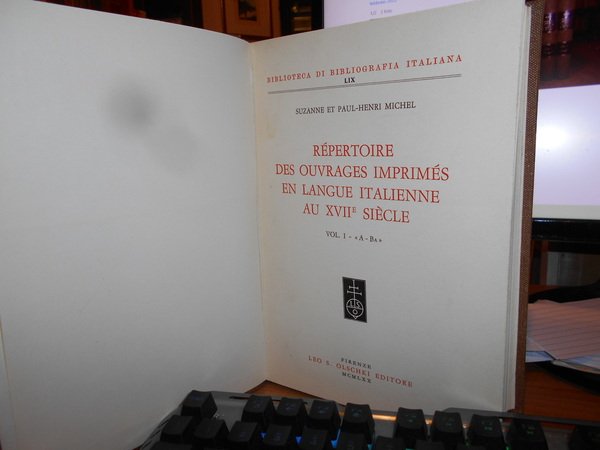 Répertoire des Ouvrages Imprimés el Langue Italienne au XVIIe Siècle