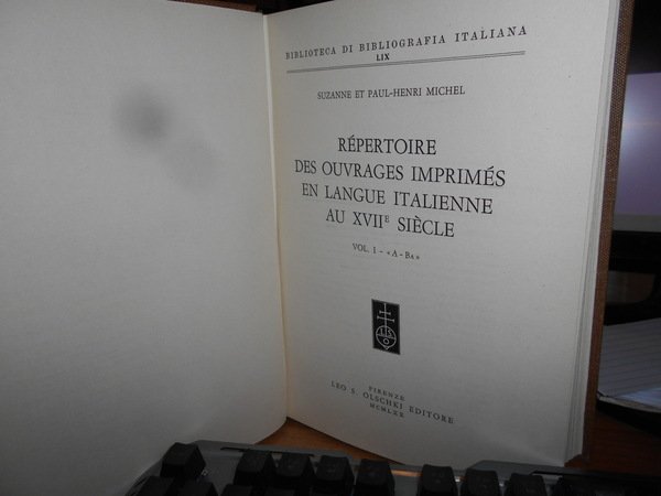 Répertoire des Ouvrages Imprimés el Langue Italienne au XVIIe Siècle