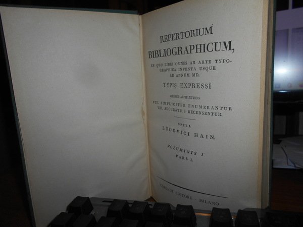 REPERTORIUM BIBLIOGRAPHICUM/SUPPLEMENT TO HAIN'S REPERTORIUM BIBIOGRAPHICUM-7 VOLL. (1948/1950)