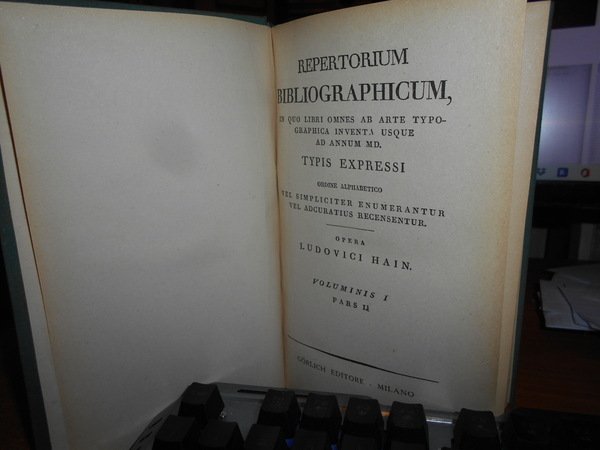 REPERTORIUM BIBLIOGRAPHICUM/SUPPLEMENT TO HAIN'S REPERTORIUM BIBIOGRAPHICUM-7 VOLL. (1948/1950)