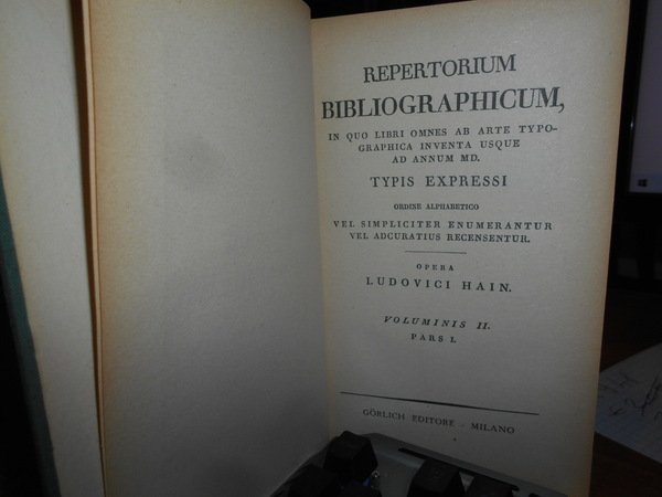 REPERTORIUM BIBLIOGRAPHICUM/SUPPLEMENT TO HAIN'S REPERTORIUM BIBIOGRAPHICUM-7 VOLL. (1948/1950)