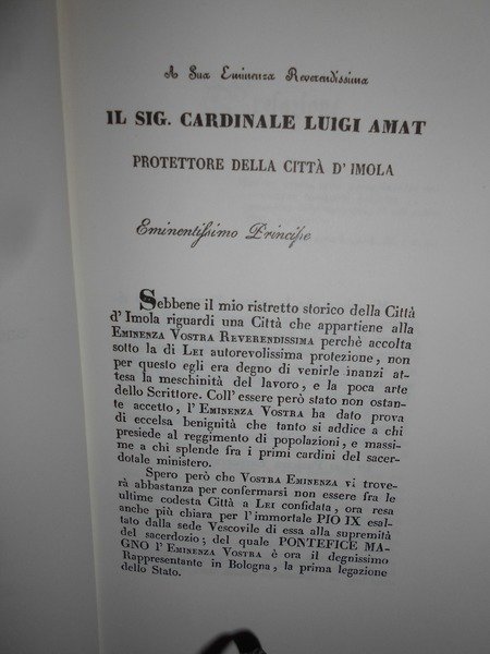 RISTRETTO STORICO DELLA CITTÀ D' IMOLA diviso in tre parti