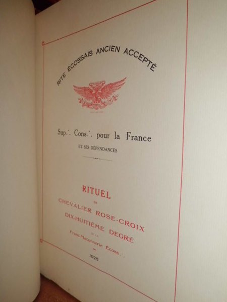 RITUEL de Chevalier Rose-Croix. Rite écossais ancien accepté. (Paris), 1945