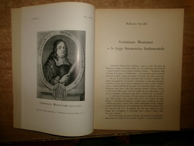 ROBERTO SAVELLI. Geminiano Montanari e la legge fotometrica fondamentale 1952