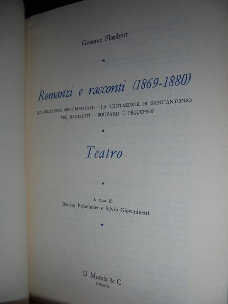 ROMANZI E RACCONTI (TEATRO) 1869-1880