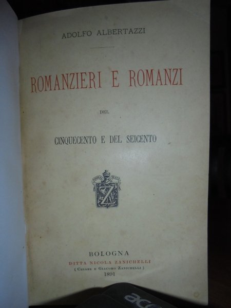 Romanzieri e Romanzi del Cinquecento e del Seicento