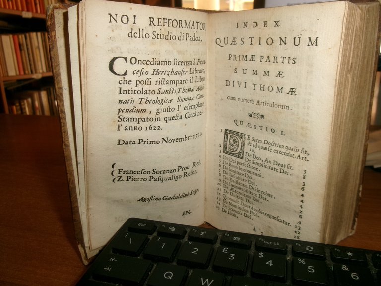 S. THOME AQUINATIS THEOLOGICAE SUMMAE COMPENDIUM. P. PETRO ALAGONA 1723