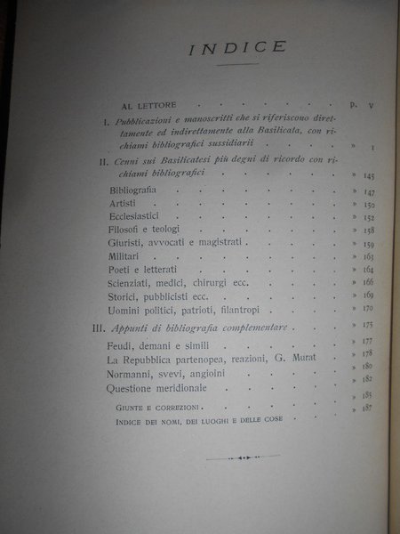 SAGGIO BIBLIOGRAFICO sulla BASILICATA